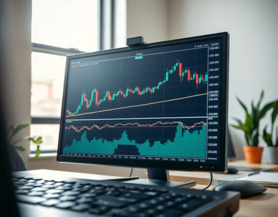 EUR/USD price chart with 100-day SMA resistance on trading screen