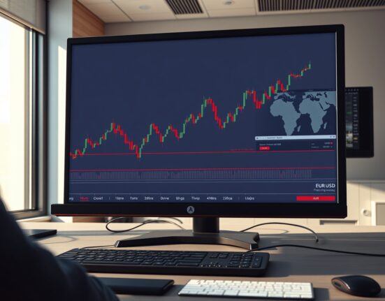 EUR/USD price chart analysis showing the critical 200-period EMA barrier during Middle East geopolitical tensions.