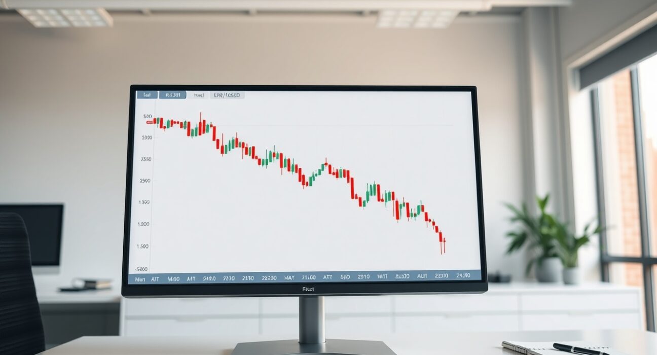 EUR/USD price forecast analysis showing the currency pair's decline on a professional trading desk