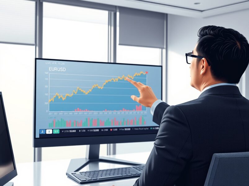 Financial analyst reviews EUR/USD chart forecasting a rise to 1.20, Societe Generale prediction.