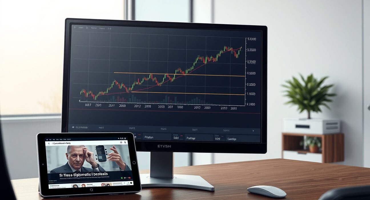 EUR/USD forex chart analysis showing gains amid ceasefire talks and CPI data.