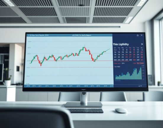 EUR/USD forex chart analysis showing limited reaction to US jobs data during holiday trading session.