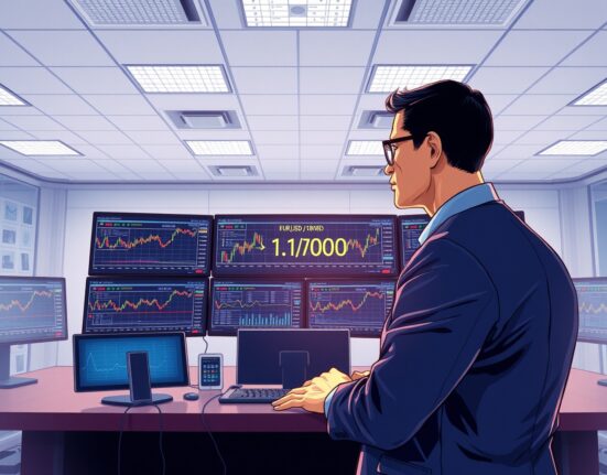 EUR/USD forex trading reaction to Ukraine peace deal rumors on financial market screens