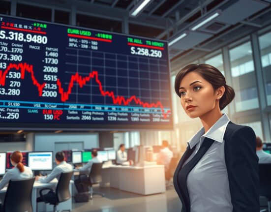Forex trading floor analysis of EUR/USD decline during US-Iran conflict.