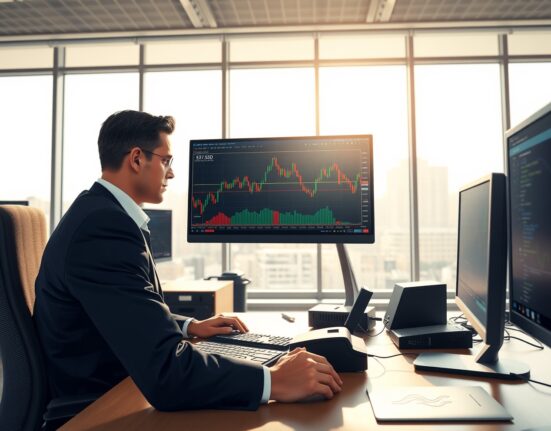 EUR/USD options analysis showing pre-war volatility patterns on trading desk monitor