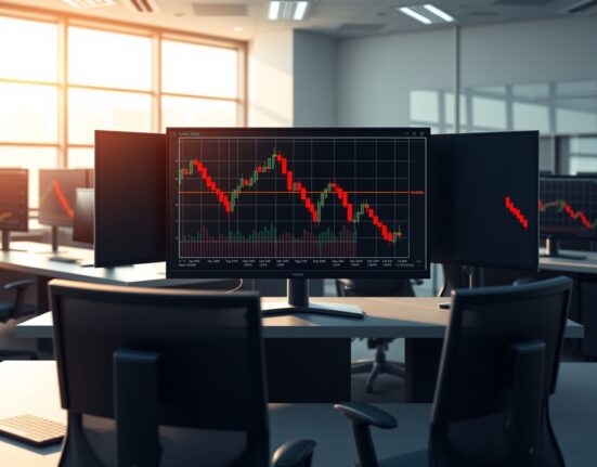 EUR/USD price forecast analysis showing bearish momentum on trading desk monitors