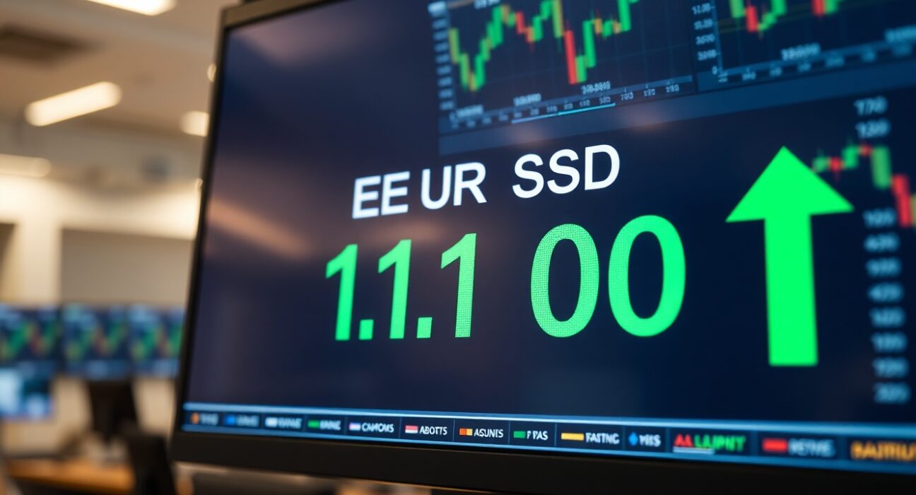 EUR/USD price forecast showing bullish potential above 1.1700 support level on trading screen