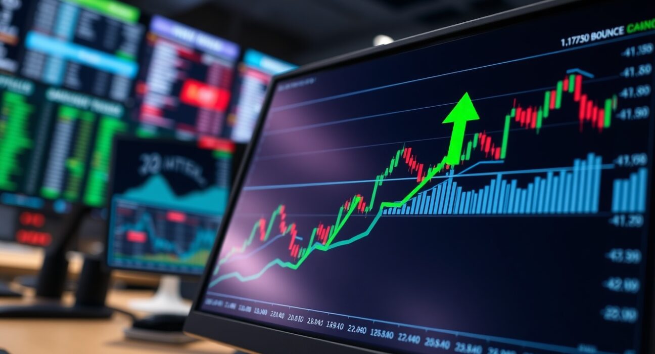 EUR/USD price forecast chart showing a bounce near 1.1730 support with 20-day EMA as key technical indicator