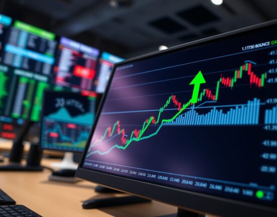 EUR/USD price forecast chart showing a bounce near 1.1730 support with 20-day EMA as key technical indicator