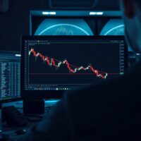 EUR/USD chart approaching downward trendline breakout on trading screen