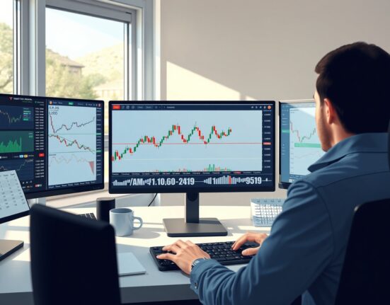 EUR/USD technical analysis showing price struggling below 1.1600 resistance level on professional trading desk monitors