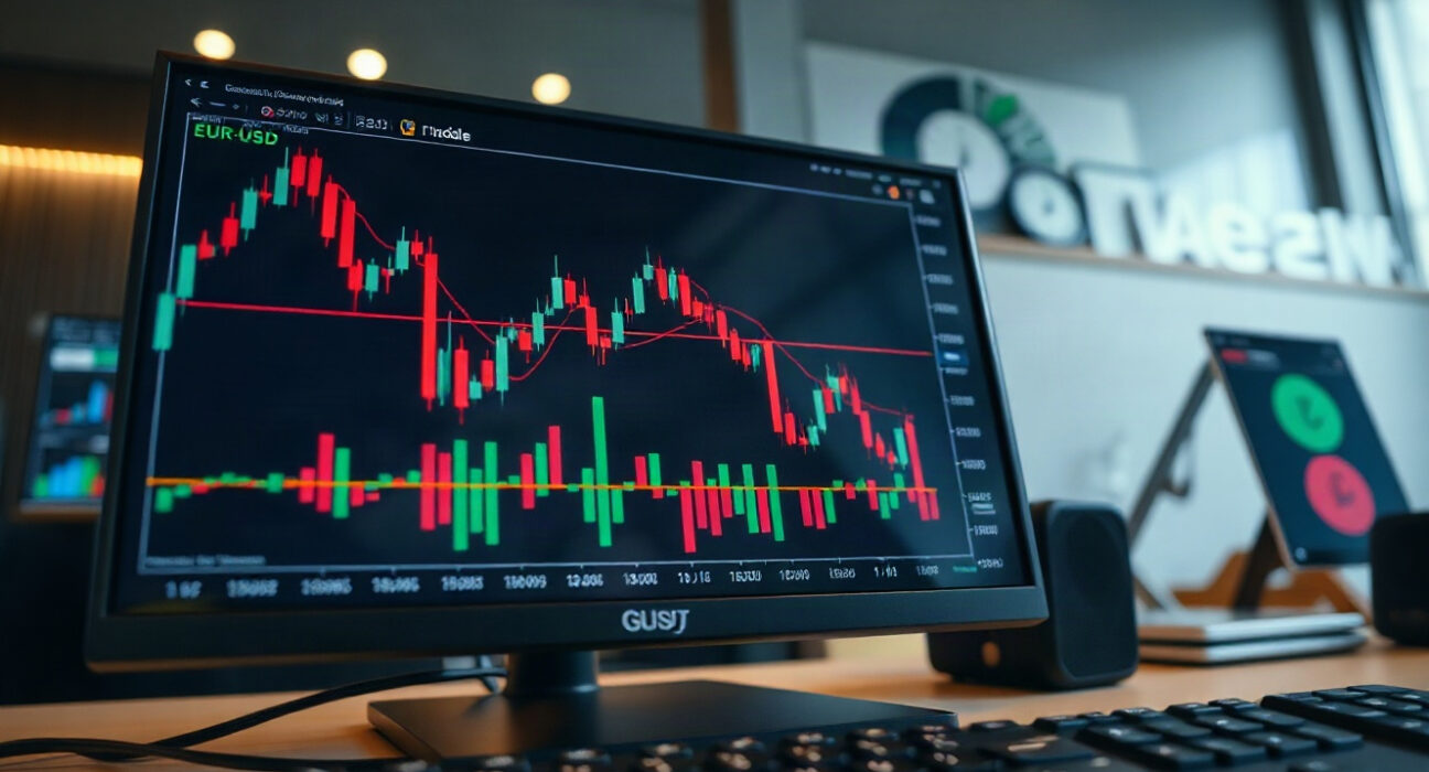 EUR/USD price chart showing downward correction as US dollar strengthens