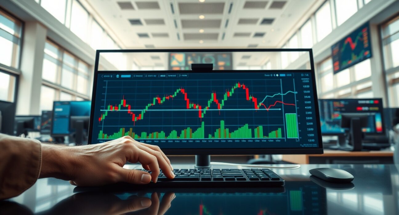 EUR/USD currency chart analysis on professional trading desk showing Federal Reserve impact on forex markets