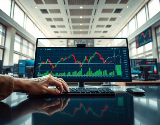 EUR/USD currency chart analysis on professional trading desk showing Federal Reserve impact on forex markets