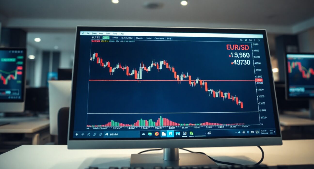 EUR/USD chart showing a failed upside breakout and subsequent range trading