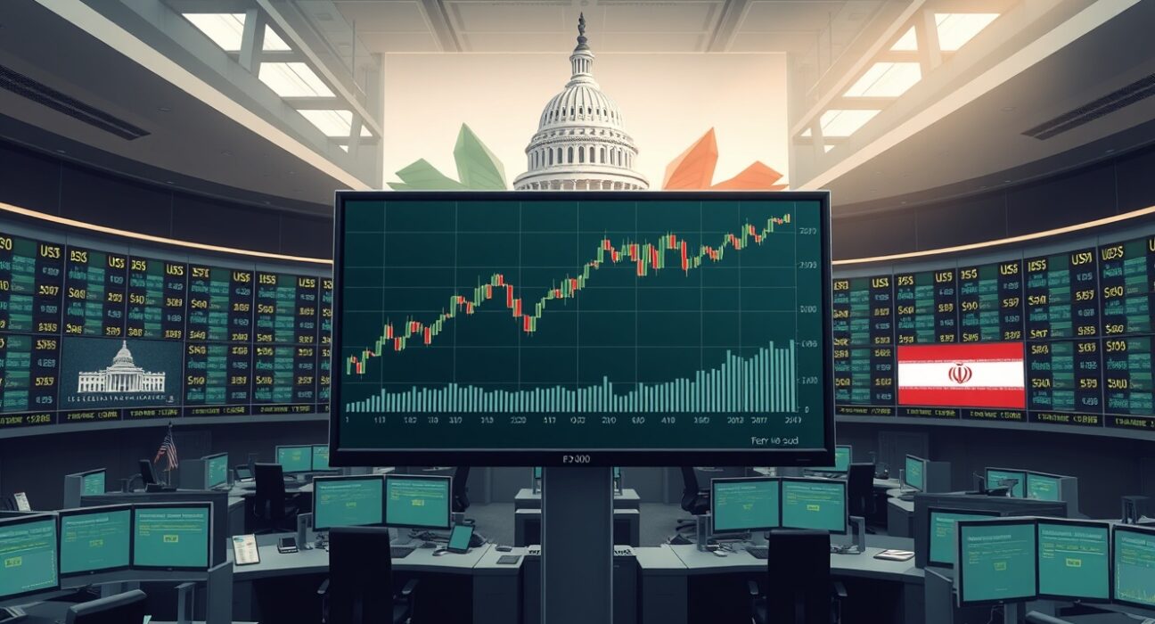 EUR/USD rebound chart on a trading floor screen as Fed decision nears and US-Iran tensions cap Dollar downside.