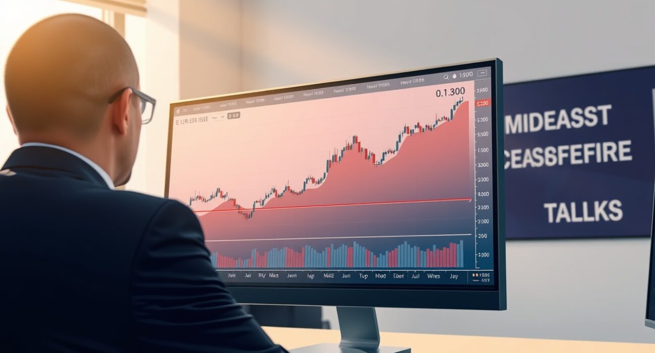 EUR/USD forex chart analysis showing recovery trend amid Middle East ceasefire negotiations.