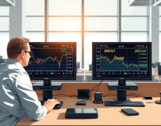 EUR/USD and oil price analysis on trading desk monitors showing currency market resilience
