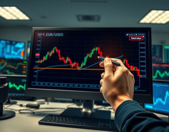 Forex trading analysis of the EUR/USD pair reacting to US Retail Sales data and Federal Reserve policy debate.