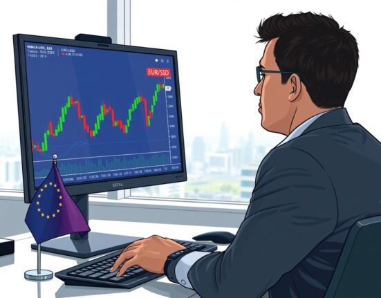 EUR/USD forex chart analysis showing asymmetric risk skew from ceasefire and Fed politics according to Commerzbank