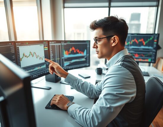 Financial analyst examines EUR/USD exchange rate charts showing critical support levels in Scotiabank market analysis