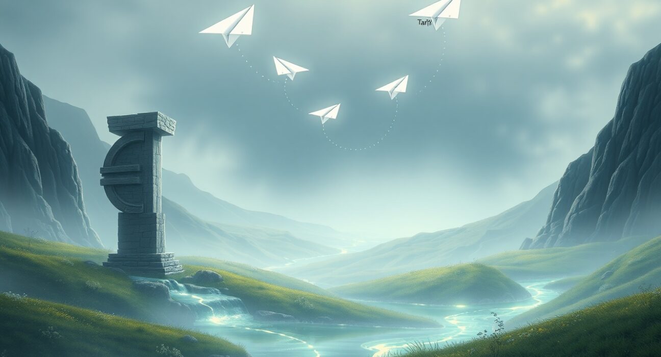 EUR/USD analysis showing how new tariffs create a tense sideways trading pattern for the currency pair.