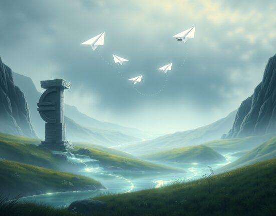 EUR/USD analysis showing how new tariffs create a tense sideways trading pattern for the currency pair.