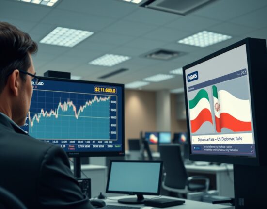 EUR/USD trading chart analysis during uncertain US-Iran peace negotiations impacting forex markets.