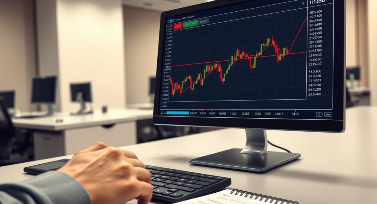 EUR/USD forex trading chart analysis showing price below 1.1550 ahead of US payrolls data.