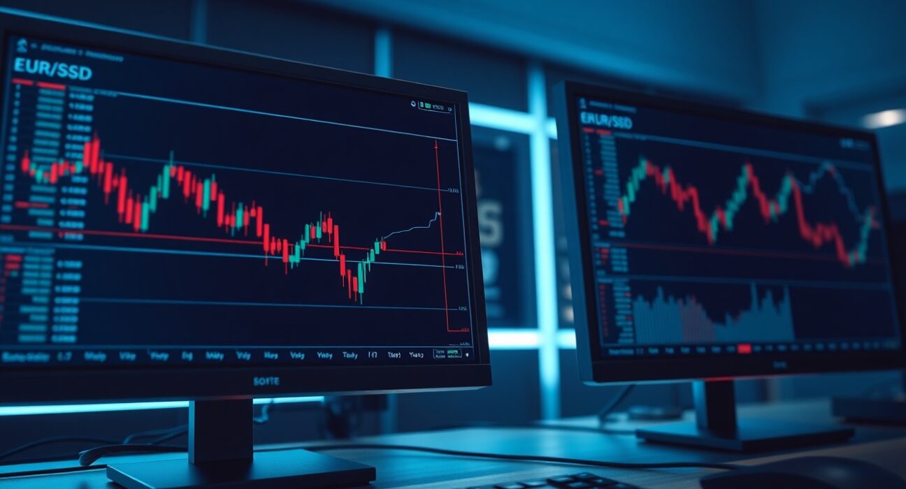 EUR/USD forex chart showing steady losses near support level as analyzed by Scotiabank