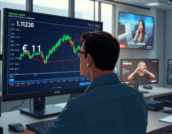 Trader analyzes EUR/USD chart as Trump's Iran deadline creates forex market tension.