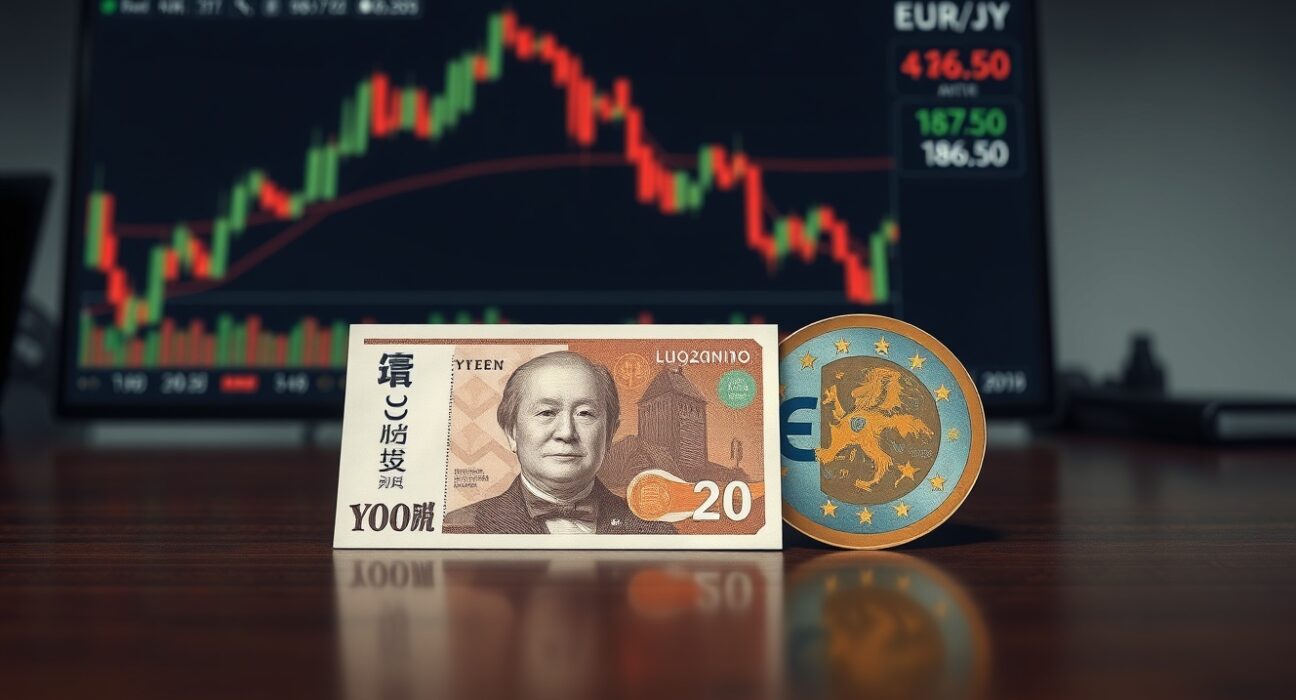 EUR/JPY currency pair analysis showing yen strength after Bank of Japan policy decision
