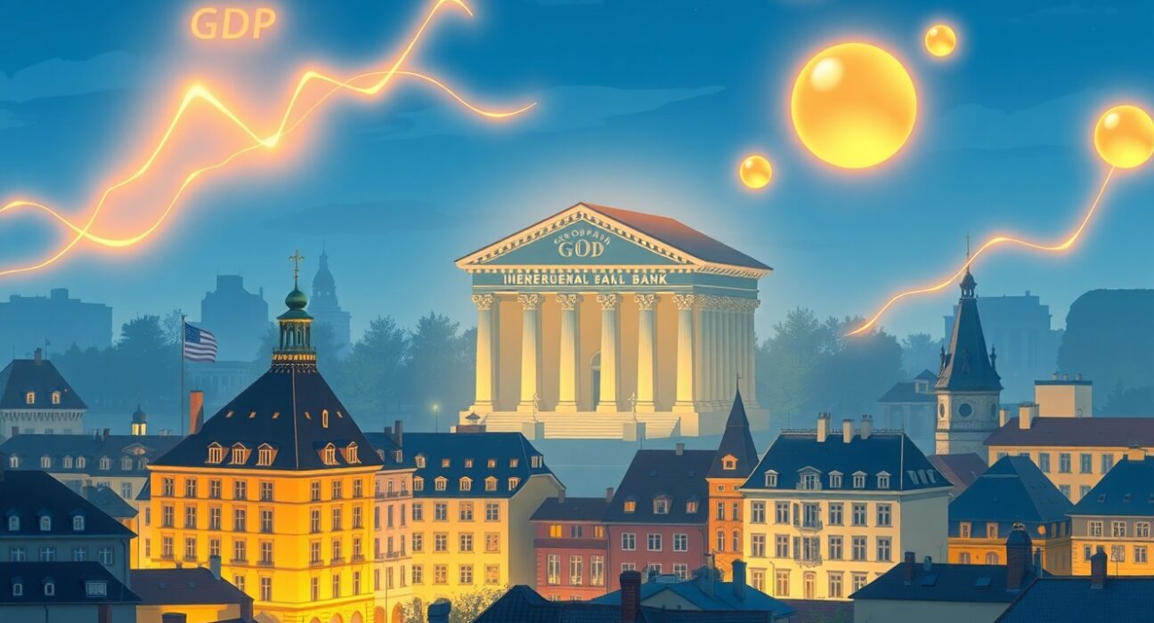 Euro area economic analysis showing GDP exceeding potential growth driving inflation pressures