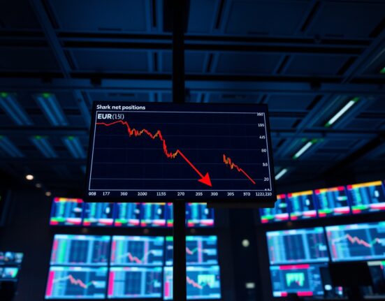 Trading screen showing a sharp decline in Euro speculative net positions.