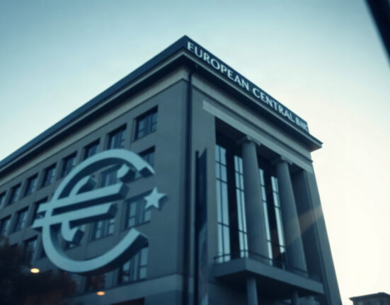 European Central Bank building in Frankfurt, symbolizing euro zone monetary policy