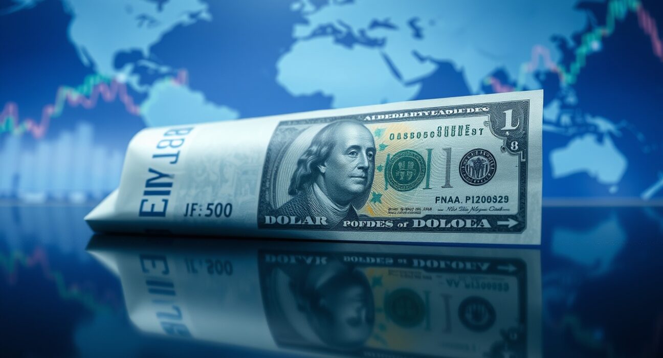 Euro and US dollar banknotes side by side, representing EUR/USD exchange rate dynamics.