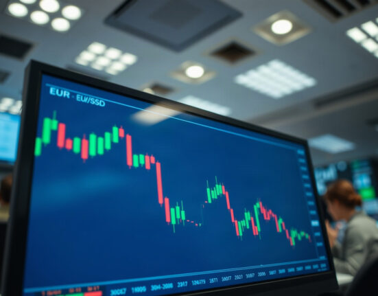 EUR/USD chart showing decline below 1.1600 amid US-Iran war worries