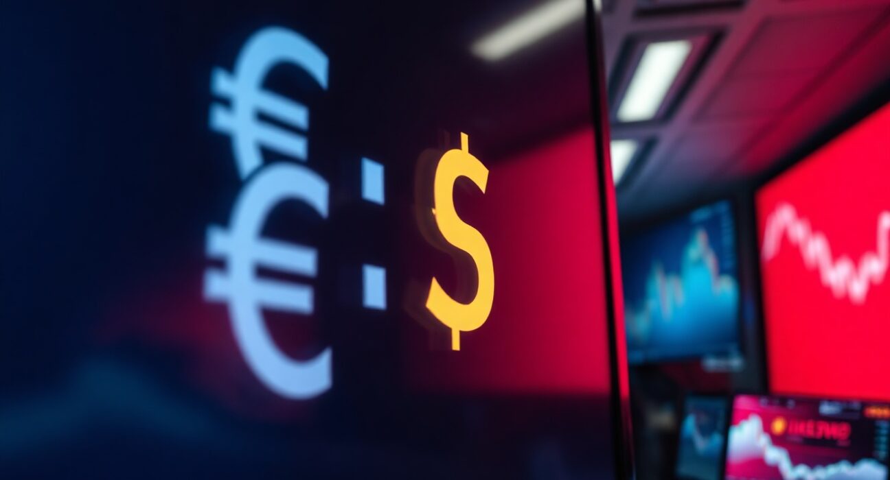 EUR/USD currency exchange rate displayed on a financial trading screen