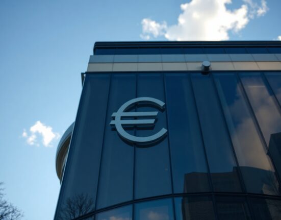 European Central Bank building in Frankfurt, symbolizing euro currency movements