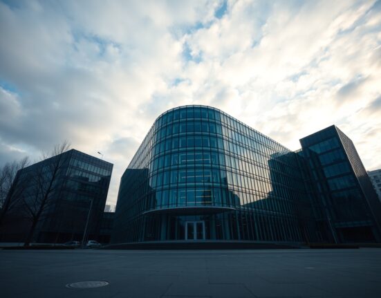 European Central Bank headquarters in Frankfurt with partly cloudy sky, representing euro currency outlook.