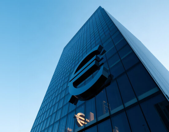European Central Bank building in Frankfurt, symbolizing euro monetary policy