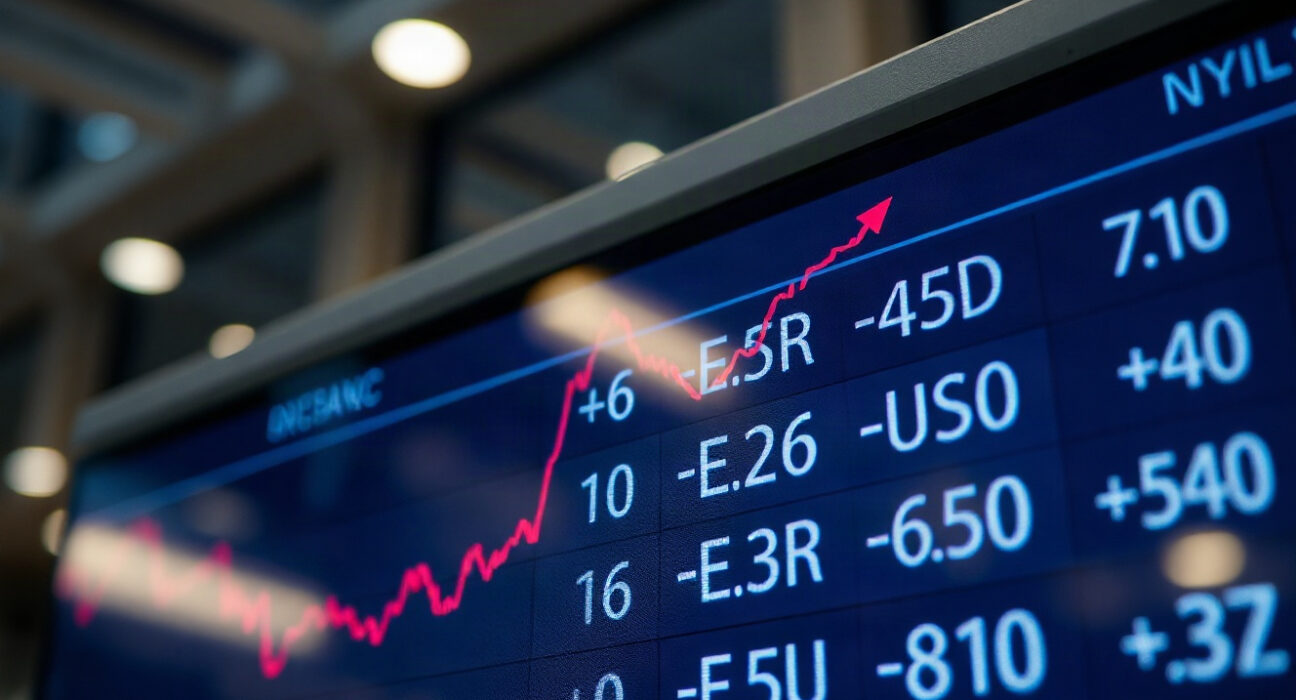 EUR/USD exchange rate chart on a trading screen