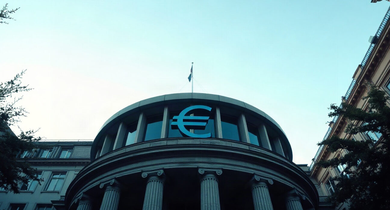 European Central Bank building in Frankfurt, symbolizing Euro strength and Eurozone economic data