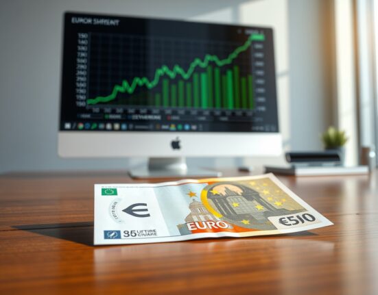 Euro banknote analysis with charts reflecting Hungary's supportive vote impact on the currency.