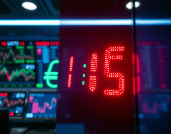 Digital trading screen showing EUR/USD exchange rate with Euro and US Dollar symbols