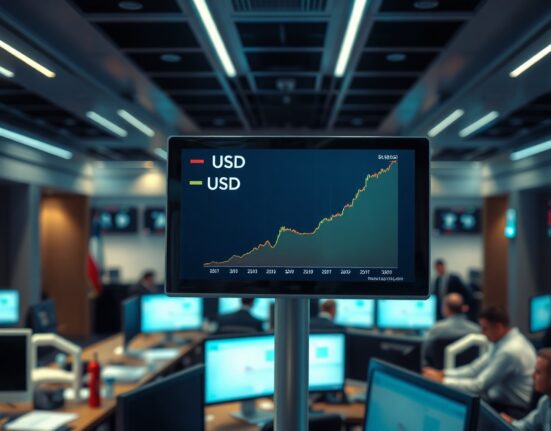 EUR/USD exchange rate chart on a trading screen, showing a steady recovery within the 1.15–1.16 range.