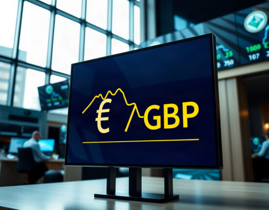 Euro and British Pound exchange rate chart showing euro weakness against pound despite German GDP growth