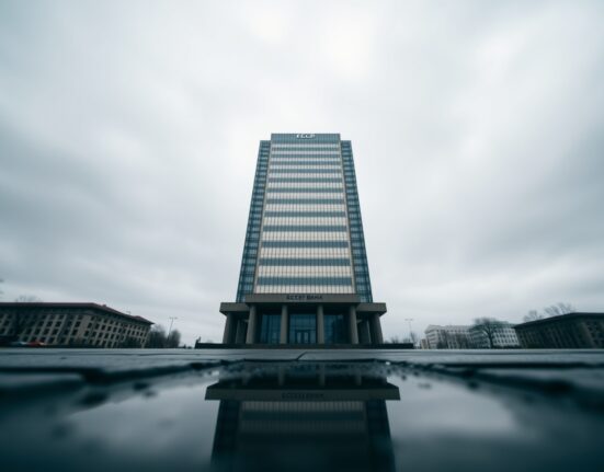European Central Bank headquarters in Frankfurt on a cloudy day, representing eurozone monetary policy and currency markets.