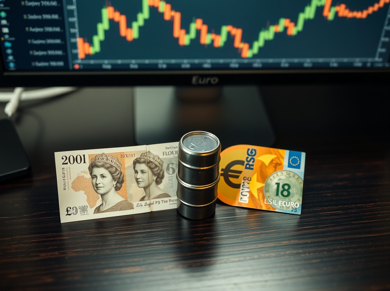 Euro Slips Against Pound as Falling Oil Prices Temper ECB Rate Hike Bets