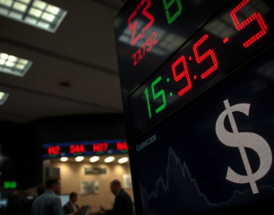 Euro and US dollar symbols on a trading screen as tensions rise in the Middle East